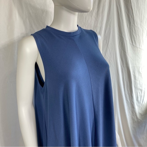 She + Sky Steel Blue Swing High Neck Tent Dress - Picture 2 of 6